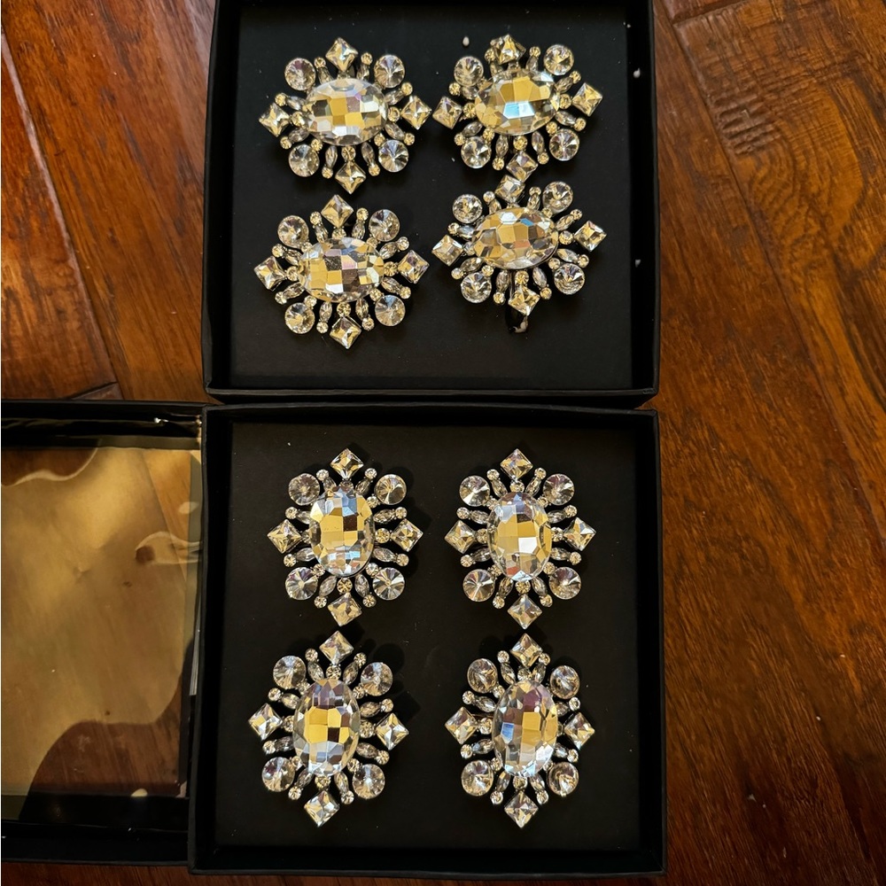 Tahari Napkin Rings Rhinestones